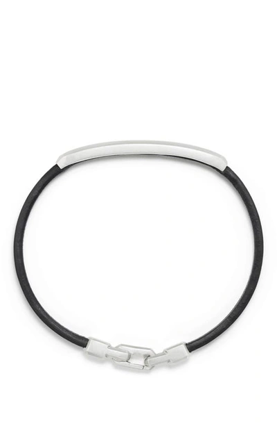 Shop David Yurman Pavé Leather Id Bracelet In Black Diamond