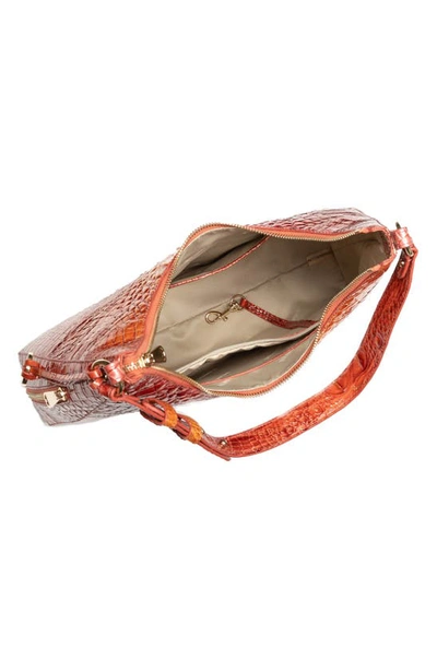 Shop Brahmin Tabitha Croc Embossed Leather Shoulder Bag In Glam