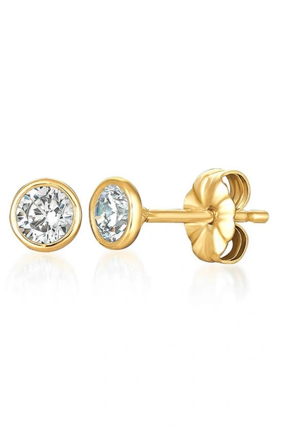 Shop Crislu Cubic Zirconia Bezel Stud Earrings In Gold