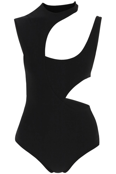 Shop A.w.a.k.e. Mode Cut-out Bodysuit In Black