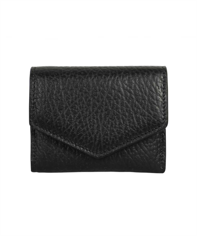 Shop Maison Margiela Zip Compact Tri Fold Wallet In Black