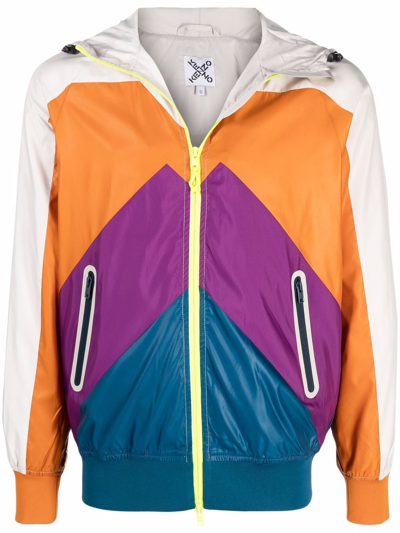 Shop Kenzo Men's  Orange Polyester Outerwear Jacket