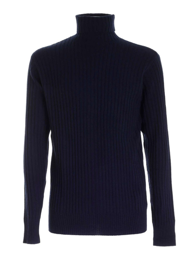Shop Aspesi Men's  Blue Wool Sweater