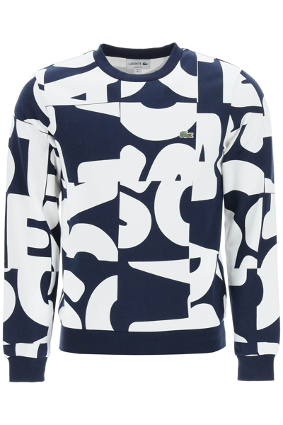 Lacoste Heritage Cotton Fleece Logo Print Classic Fit Crewneck Sweatshirt  In Multi-colored | ModeSens