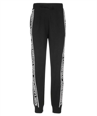 Shop Karl Lagerfeld Cashmere Trousers In Black