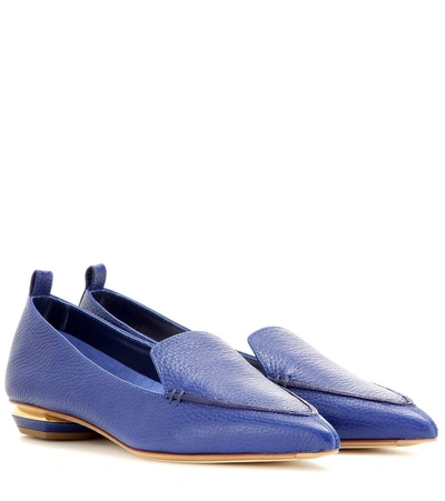 Shop Nicholas Kirkwood Botalatto Leather Loafers In Electric Llue Lotalatto
