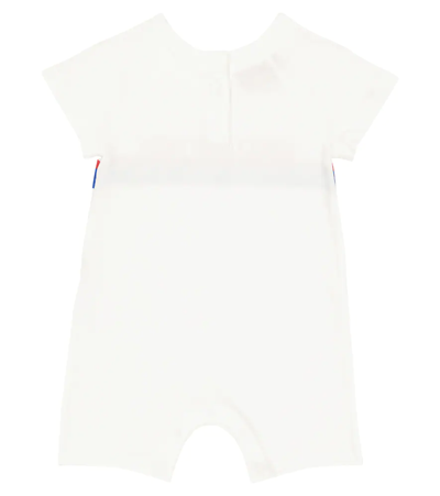 Shop Gucci Baby Sylvie Stripe Jersey Romper In White/multicolor