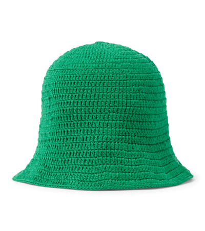 Shop Anna Kosturova Crochet Bucket Hat In Green