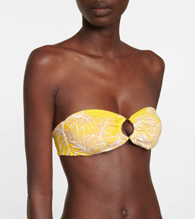 Melissa Odabash Evita Bandeau Bikini Top In Tropical Yellow