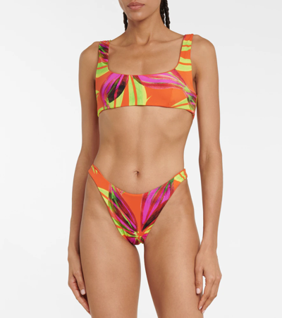 Louisa Ballou Scoop Printed Bikini Top In Print 1