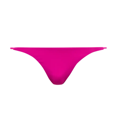 Shop Louisa Ballou Low-rise Bikini Bottoms In Neon Fuschia