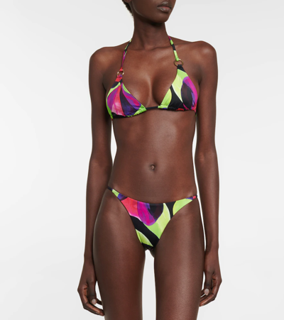 Louisa Ballou Printed Low-rise Bikini Bottoms In Print 2