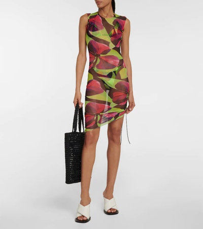 Louisa Ballou Printed Ruched Minidress In Print 2