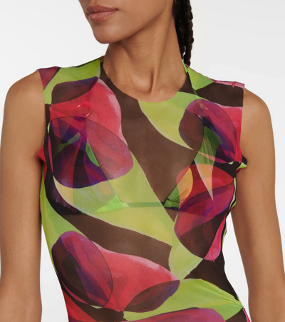 Louisa Ballou Printed Ruched Minidress In Print 2
