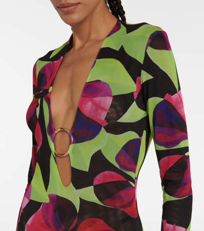 Louisa Ballou Helios Printed Mesh Minidress In Print 2