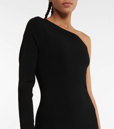 Shop Victoria Beckham Vb Body One-shoulder Midi Dress In Black