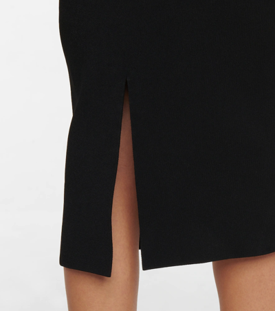 Shop Victoria Beckham Vb Body High-rise Knit Midi Skirt In Black