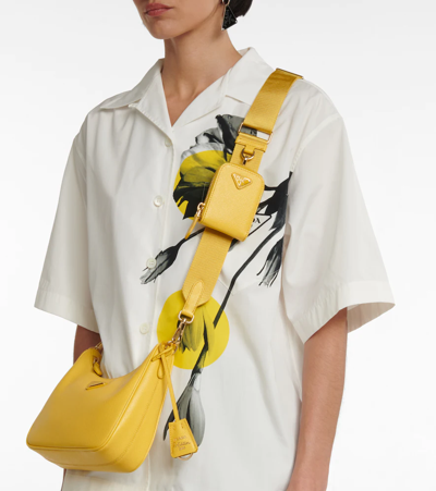 Prada Re-edition 2005 Re-nylon Bag With Saffiano Mini Bag In Sole 1