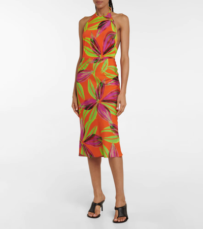Louisa Ballou Printed Bias Midi Skirt In Multicoloured