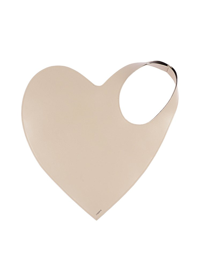 Shop Coperni Heart Logo Detailed Tote Bag In Beige