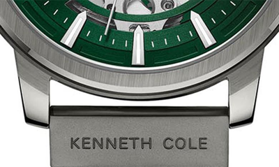Shop Kenneth Cole Automatic Mesh Strap Watch, 44mm In Gun