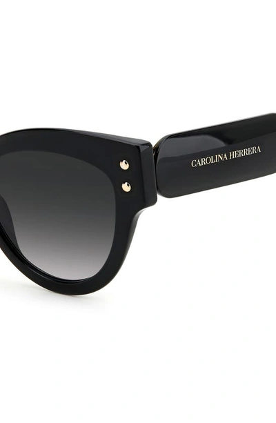 Shop Carolina Herrera 54mm Cat Eye Sunglasses In Black / Grey Shaded