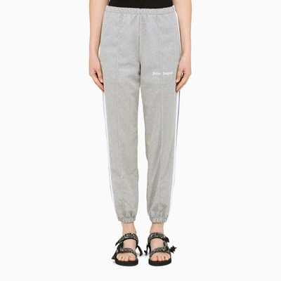 Shop Palm Angels Grey And Black Regular Trousers