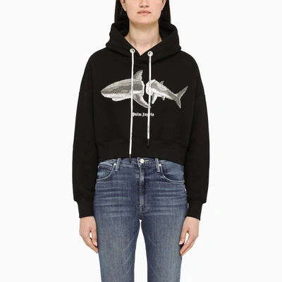 Shop Palm Angels Black And White Hoodie
