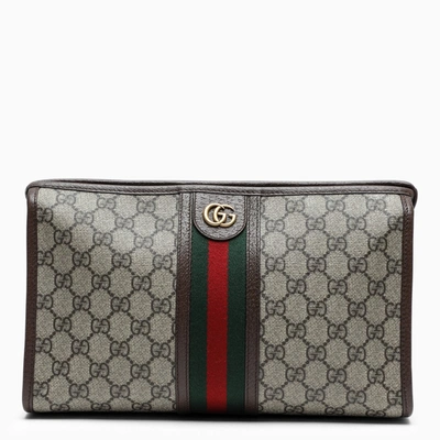 Shop Gucci Ophidia Gg Pouch In Beige
