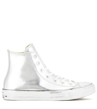 Shop Converse Chuck Taylor All Star Chrome High-top Sneakers In Silver