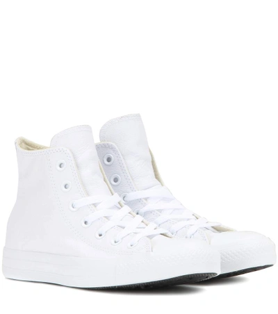 Converse Chuck Taylor All Star Leather Sneakers In Silver