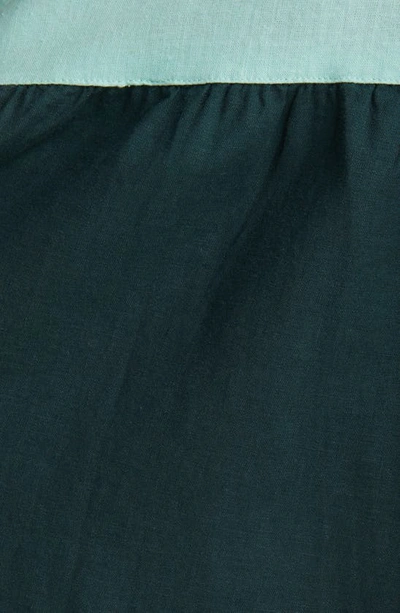 Angel Maternity Color Block Tiered Maternity/nursing Dress In Green