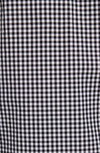 Shop Ming Wang Gingham Collared Sleeveless Top In Black/ White