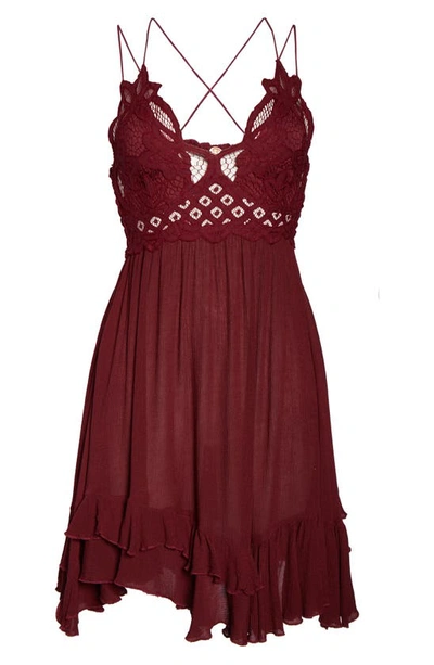 Shop Free People Intimately Fp Adella Frilled Chemise In Wine