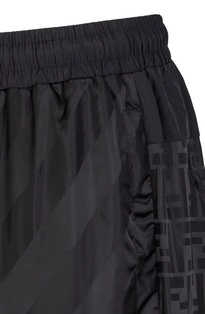 Shop Fendi Pequin+ff Nylon Track Pants In Black
