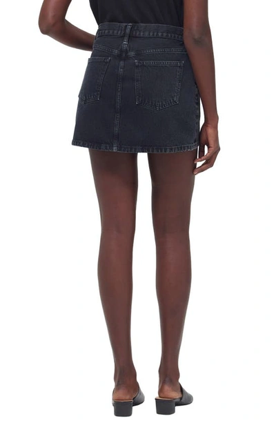 Shop Agolde Liv Organic Cotton Denim Miniskirt In Vapor