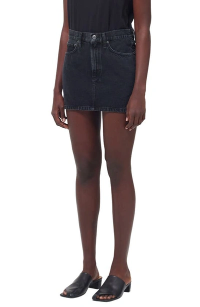 Shop Agolde Liv Organic Cotton Denim Miniskirt In Vapor