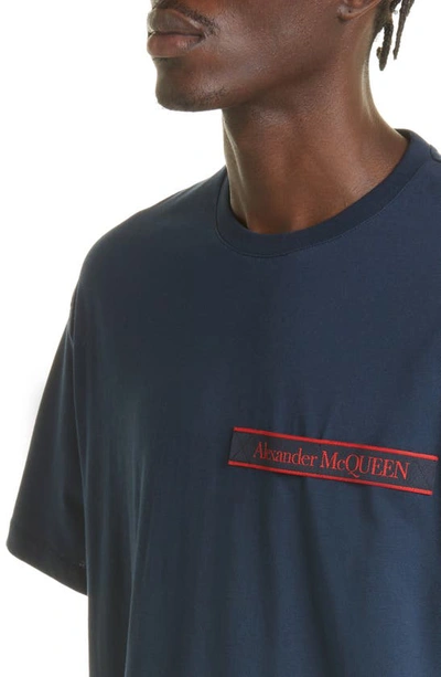 Shop Alexander Mcqueen Taped T-shirt In Ink/ Mix