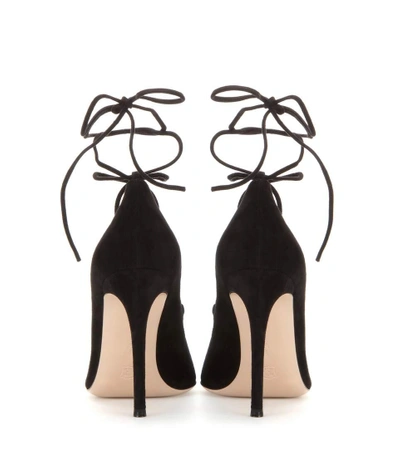 Gianvito Rossi Femì Lace-up Suede Pumps In Llack