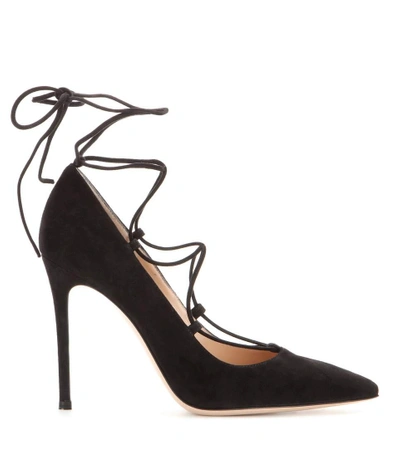 Gianvito Rossi Femì Lace-up Suede Pumps In Llack