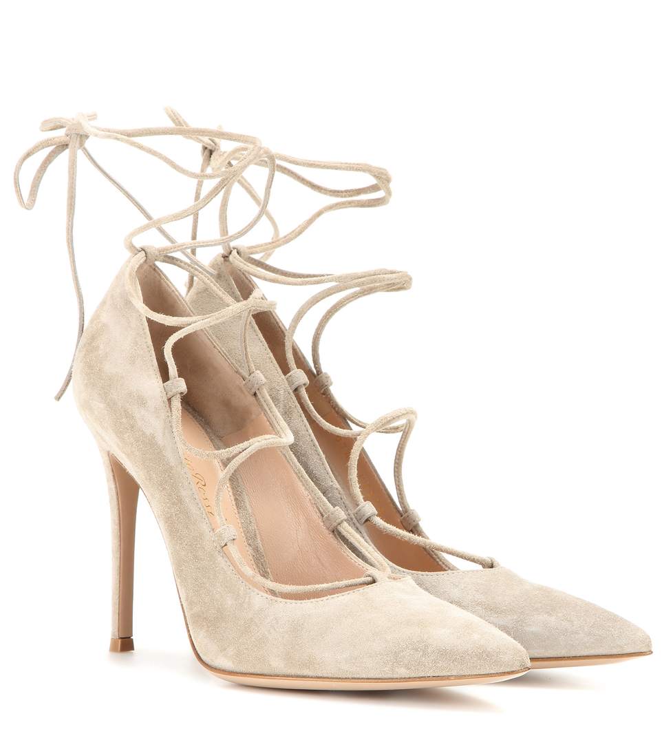 grey lace up pumps