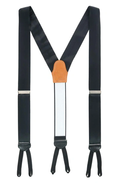 Shop Trafalgar Sutton Silk Suspenders In Black