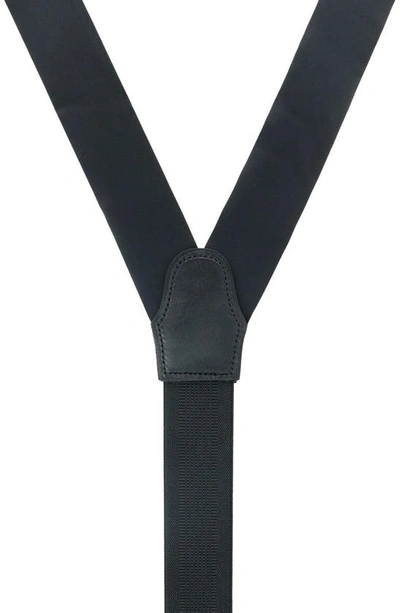 Trafalgar Sutton Solid Color Silk Brace And Necktie Combo In Black