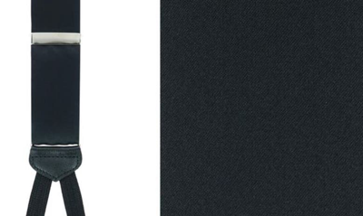Trafalgar Sutton Solid Color Silk Brace And Necktie Combo In Black