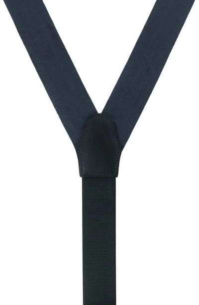 Trafalgar Men's Sutton Solid Color Silk Formal End Suspenders In Black