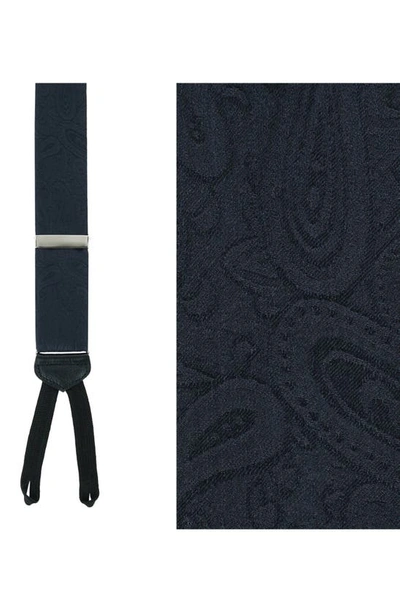 Trafalgar Men's Sutton Solid Color Silk Formal End Suspenders In Black