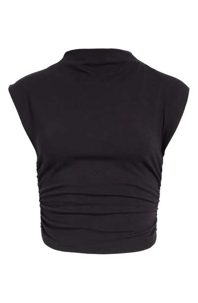 Shop Reformation Lindy Ruched Crop Top In Black