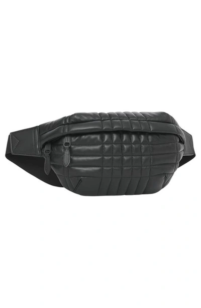Shop Burberry Medium Sonny Quilted Leather Belt Bag In Black
