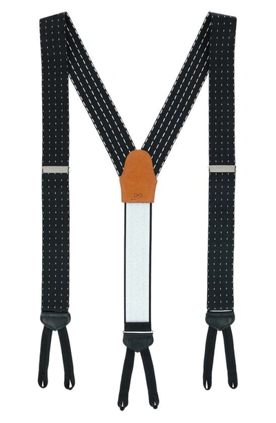 Shop Trafalgar Pindot Silk Formal Suspenders In Black/ White