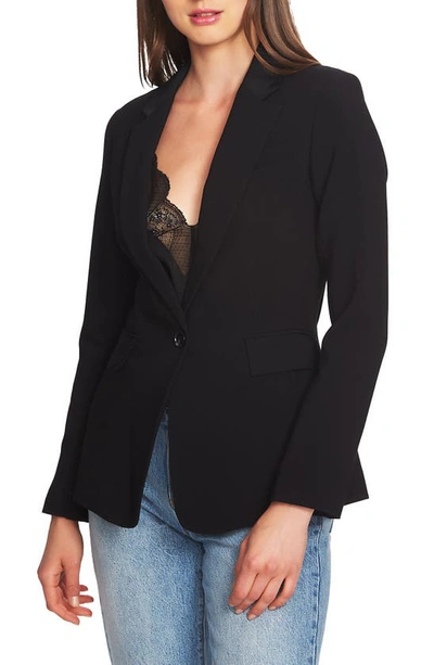 1.state One-button Stretch Crepe Blazer In Rich Black